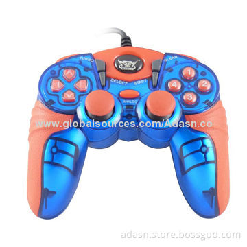 Wired PC USB gamepad, fashionable with dual shock and various colors